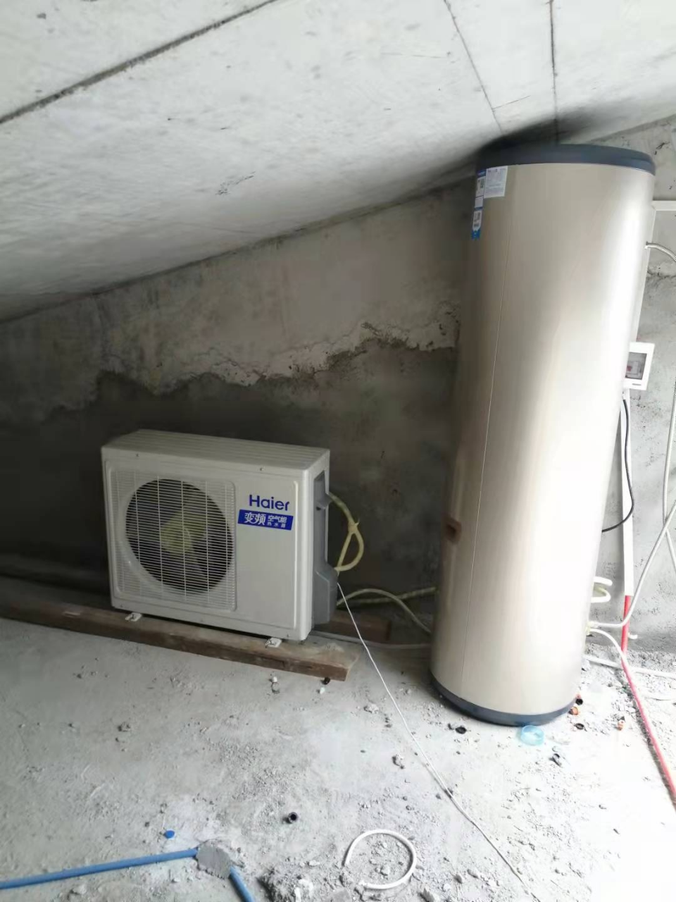 海尔(haier)空气能热水器200升家用 一级能效 变频速热 别墅专用 天沐