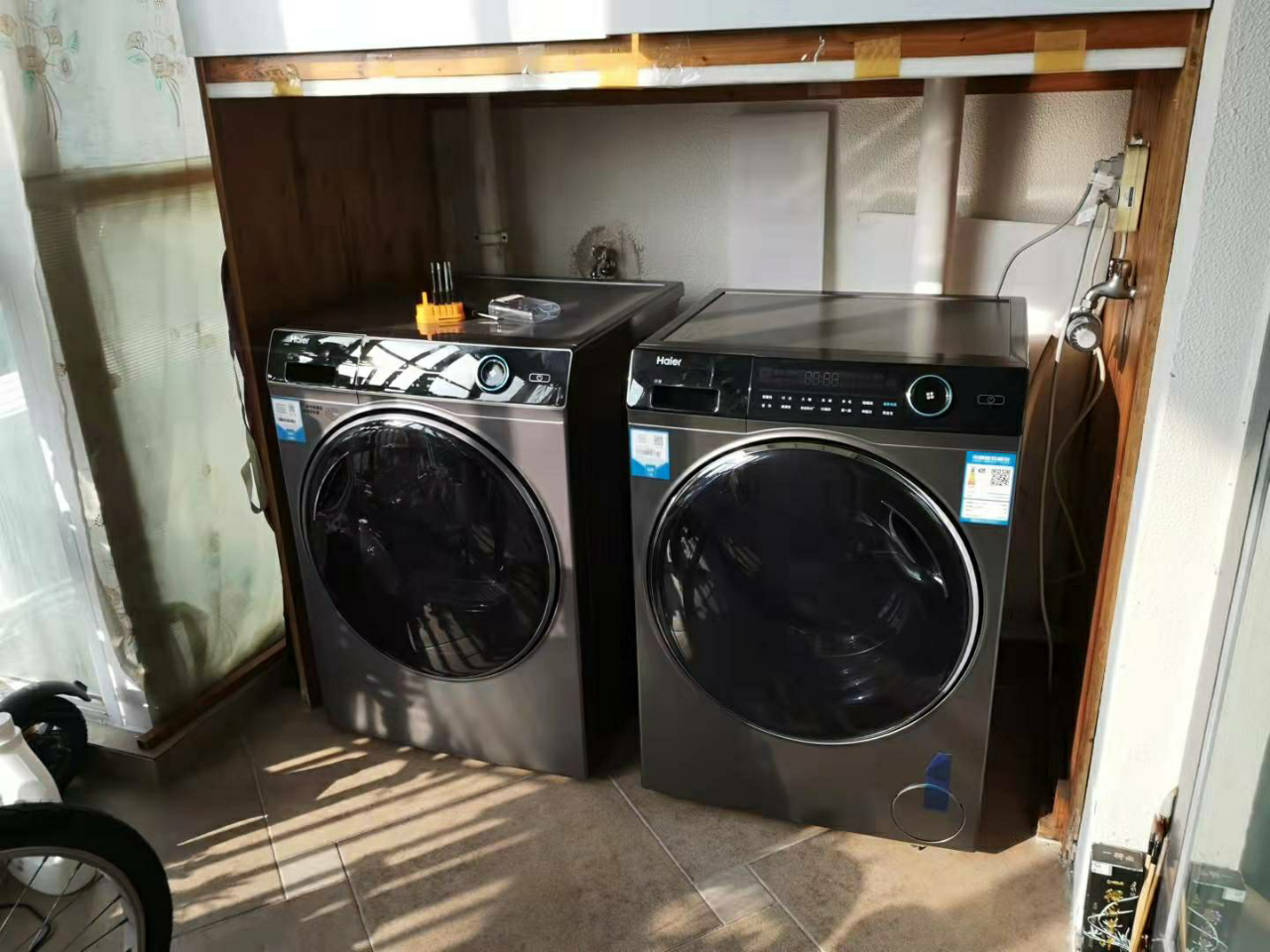 海尔(haier)纤美10公斤热泵滚筒式烘干机智能家用节能干衣护理机高温