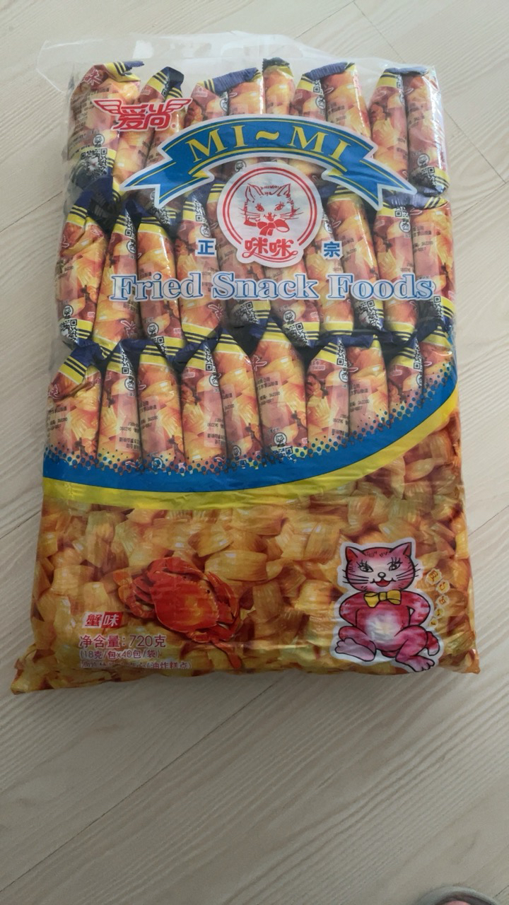 爱尚咪咪 膨化食品 蟹味粒80包共 1440g(好吃的网红零食品大礼包小吃)