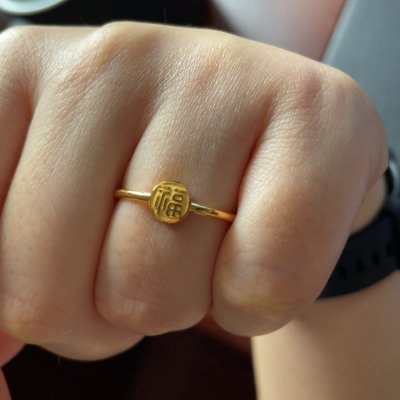 新款 周大福珠宝首饰小福戒足金金戒指计价f221917精品