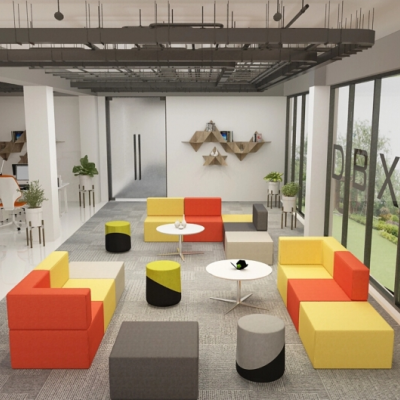 宏享创意展厅休闲区办公沙发简约现代个性洽谈接待室会客休息沙发组合