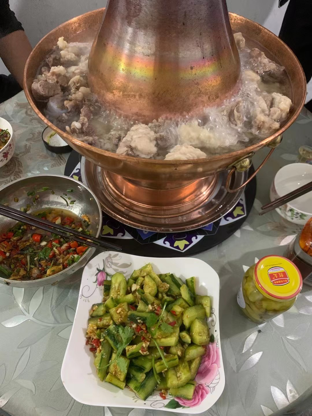 铜火锅纯紫铜加厚鸳鸯锅老北京家用老式炉纯铜涮羊肉木炭手工铜锅 36