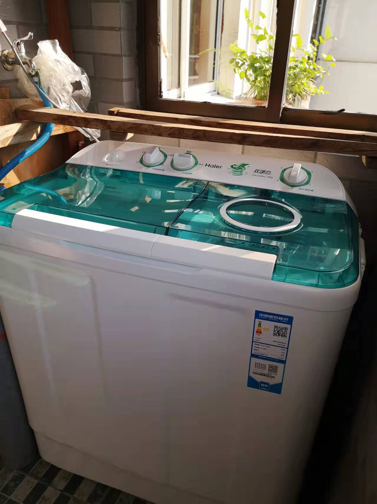 海尔(haier) 双缸洗衣机半自动大容量12公斤 节能省电 快净洗 强动力