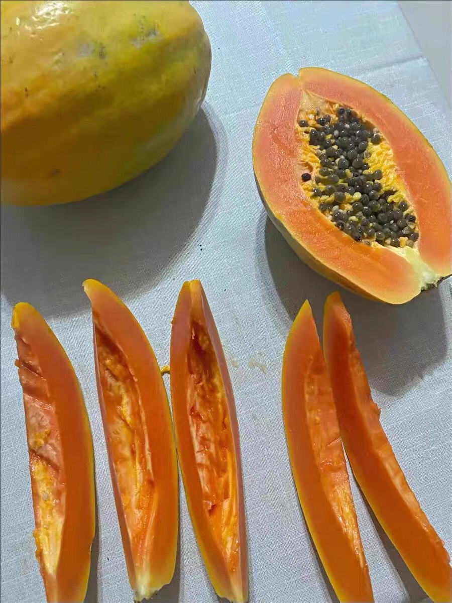 冠町 广西红心牛奶木瓜 新鲜水果净重5斤装(2-3个)晒单图