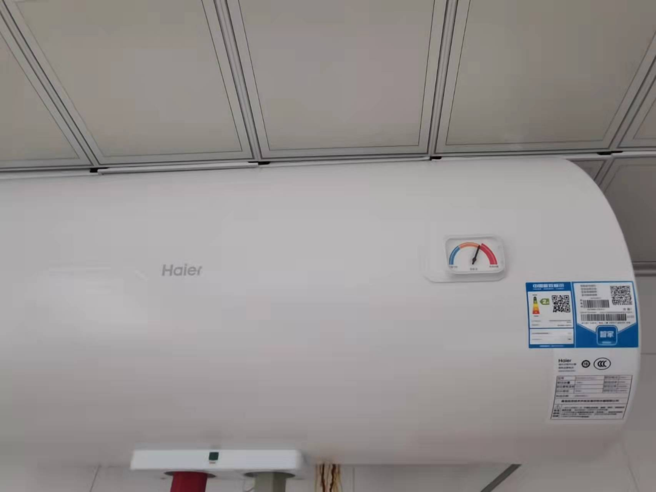 haier/海尔电热水器100升 es100h-ck3(1) 2200w速热健康抑菌洗 金刚