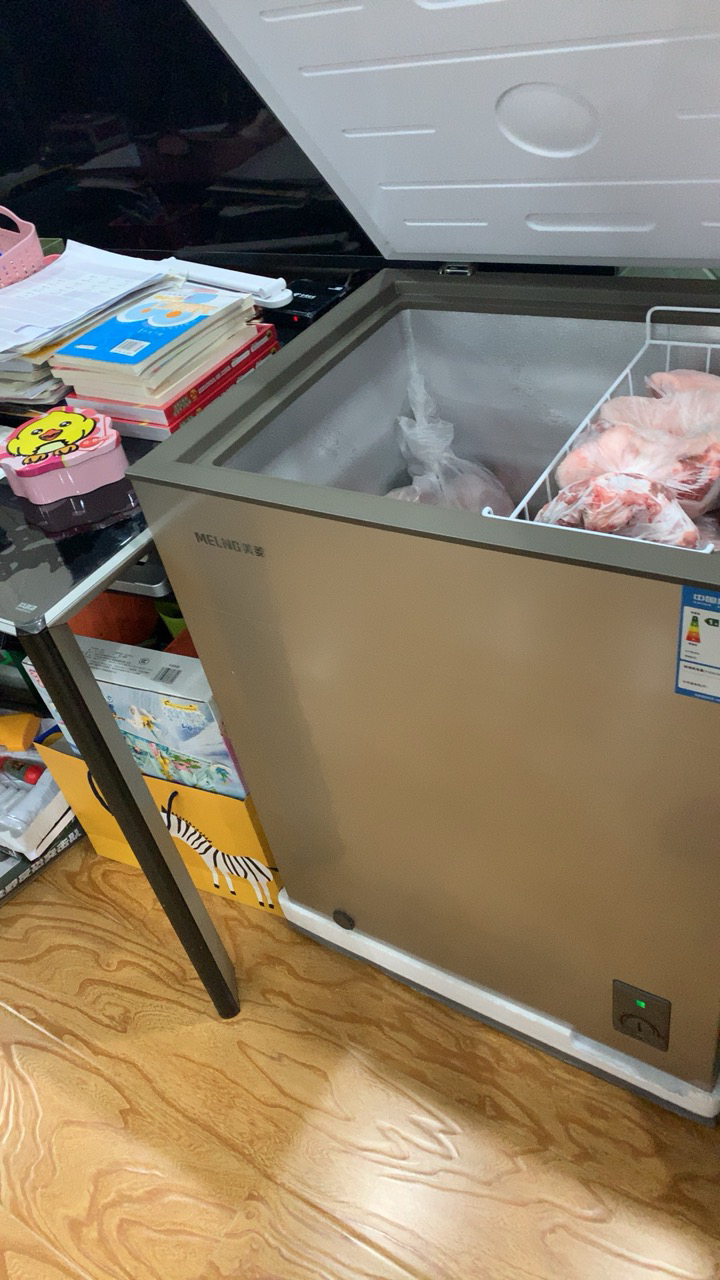 美菱(meling)141升 家用商用冰柜 冷藏冷冻转换柜 顶开门小冷柜 一级