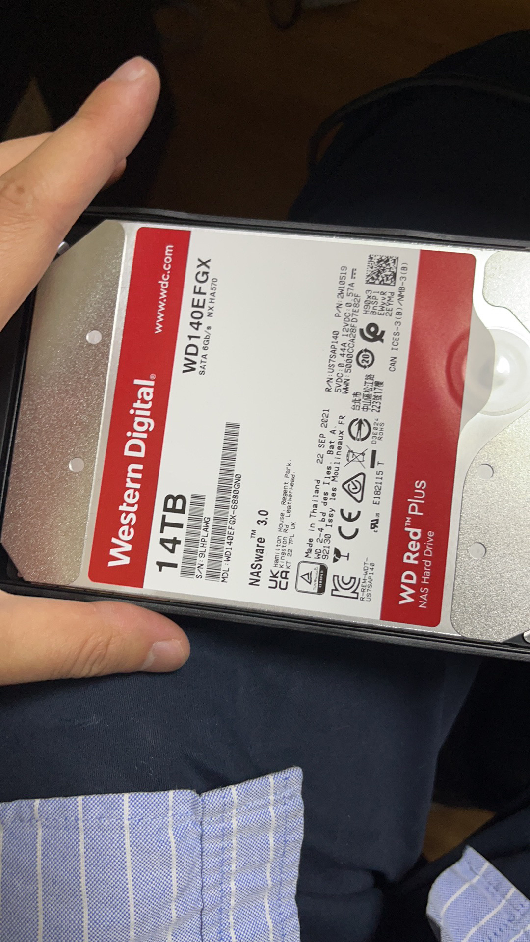wd西部数据红盘plus 14t sata3 512m 网络储存nas硬盘wd140efgx晒单图