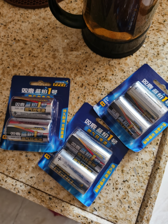 双鹿电池 白金碳性1号p型6粒 燃气灶大号电池热水器煤气灶天然气灶