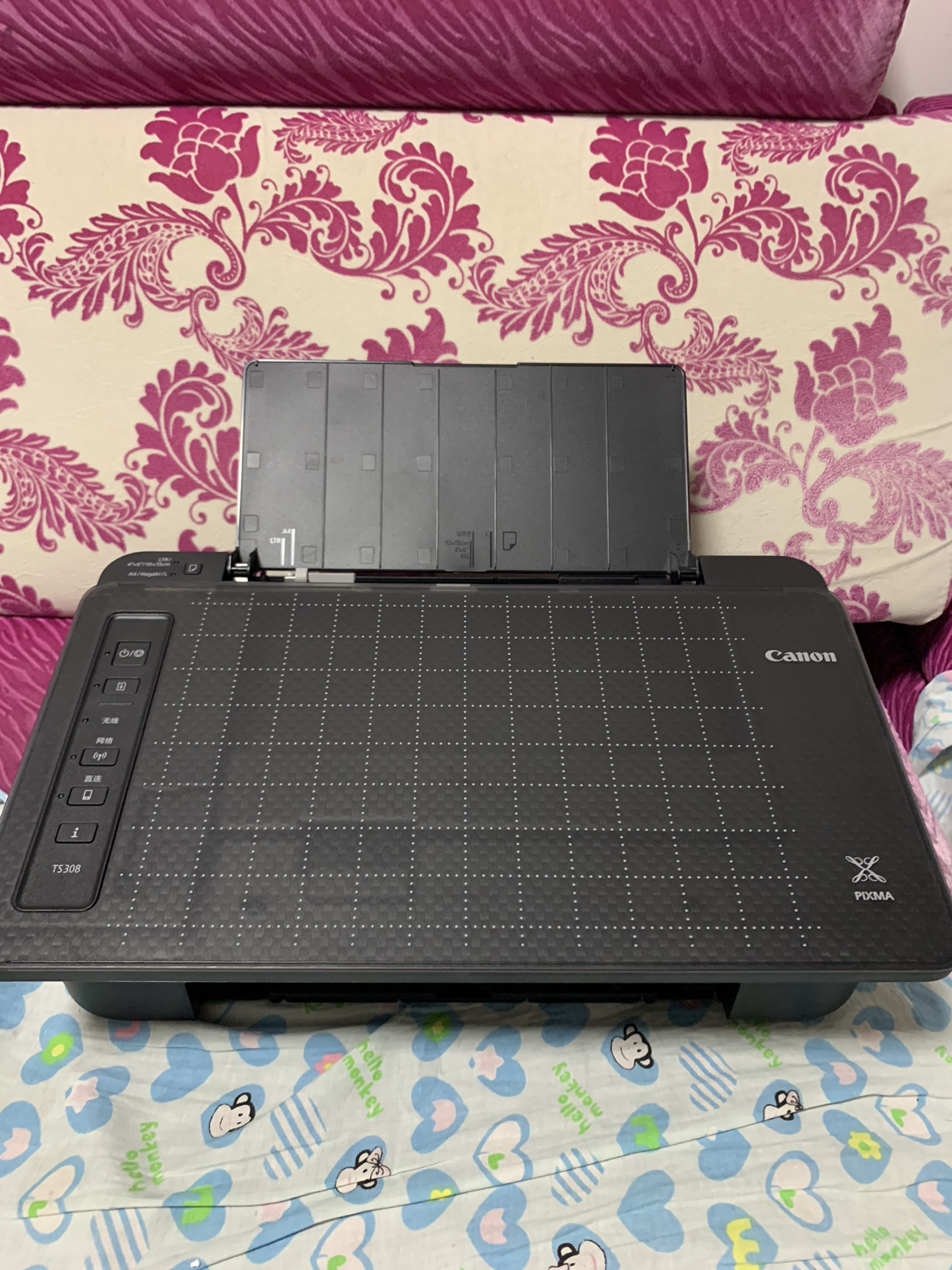 佳能ts308打印机家用办公彩色喷墨无线wifi照片小型文档迷你加墨连供