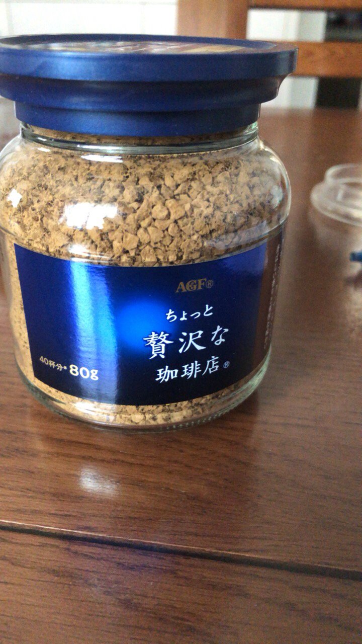 日本进口agf 奢侈咖啡店 速溶冻干黑咖啡80g(古典混合瓶蓝褐瓶) 40杯