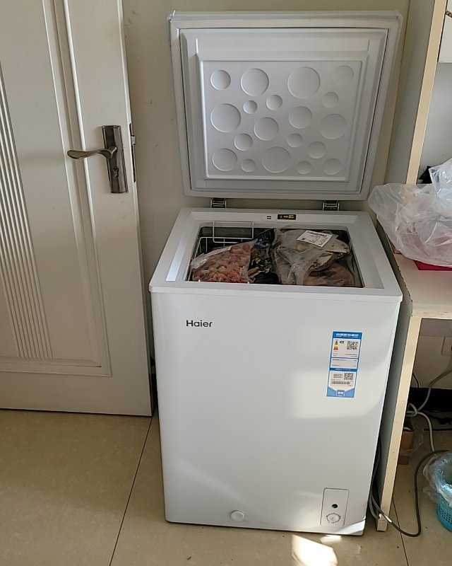 [囤货推荐]海尔(haier)103升 卧式冷柜 家用冰柜 小型冰箱 80%减霜 一