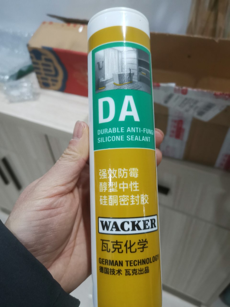 瓦克(wacker)da防霉玻璃胶厨卫密封胶醇型固化防水胶中性硅酮胶厨房