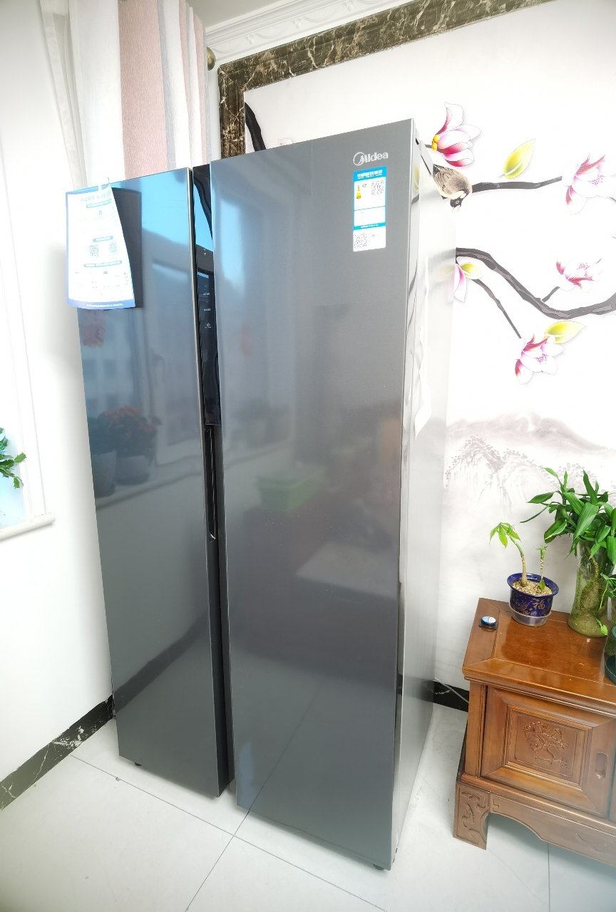 美的(midea)550l对开门冰箱一级能效双变频铂金净味抑菌智能wifi风冷