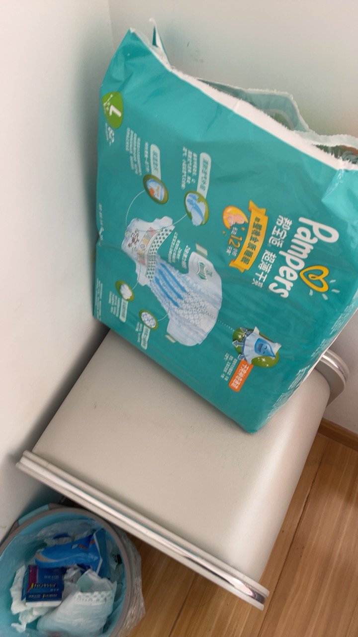 帮宝适(Pampers)超薄干爽婴儿纸尿裤大号L164片9-14kg 尿不湿 干爽绿帮晒单图