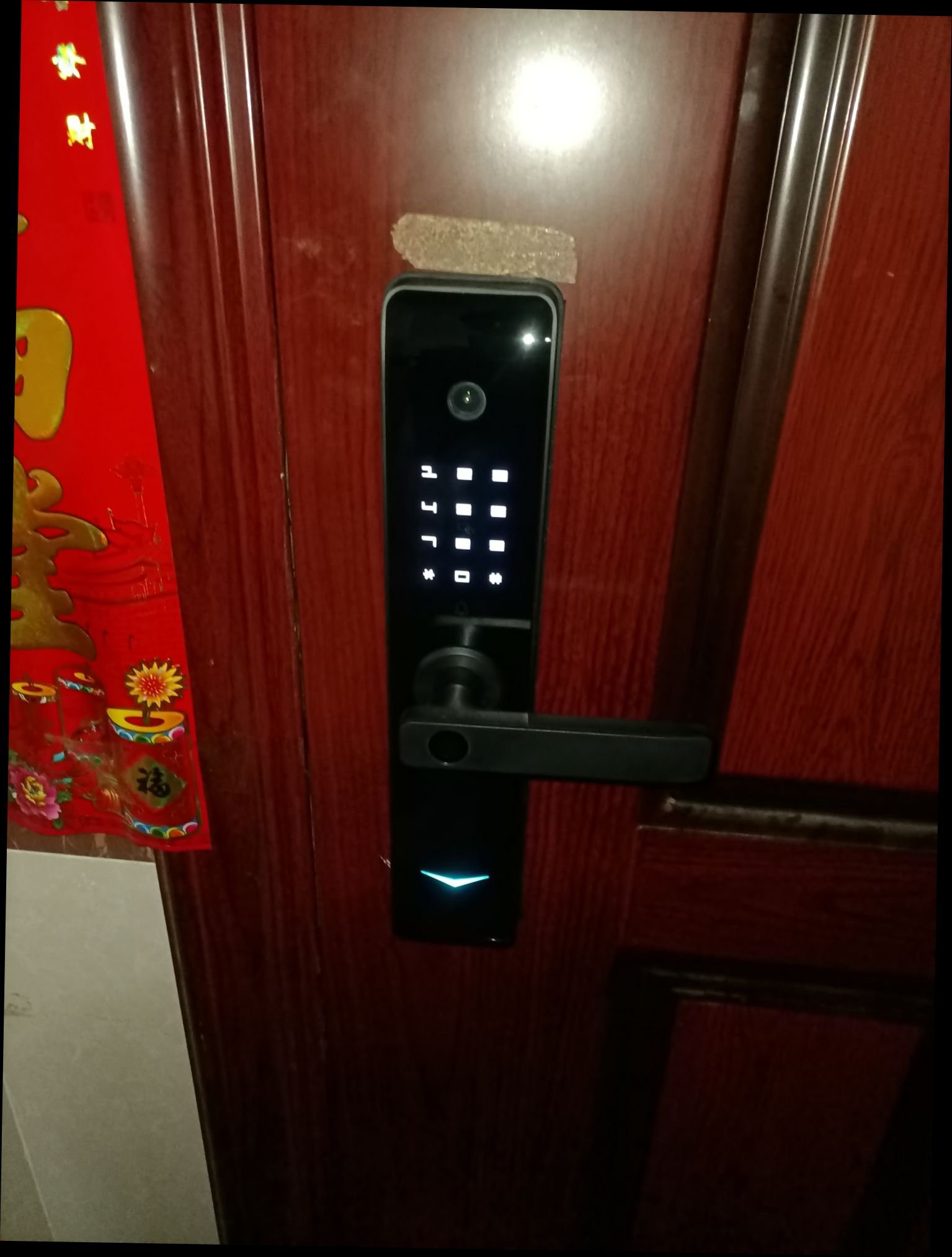 博克全自动指纹锁电子密码锁家用防盗门锁远程监控摄像头智能门锁可视