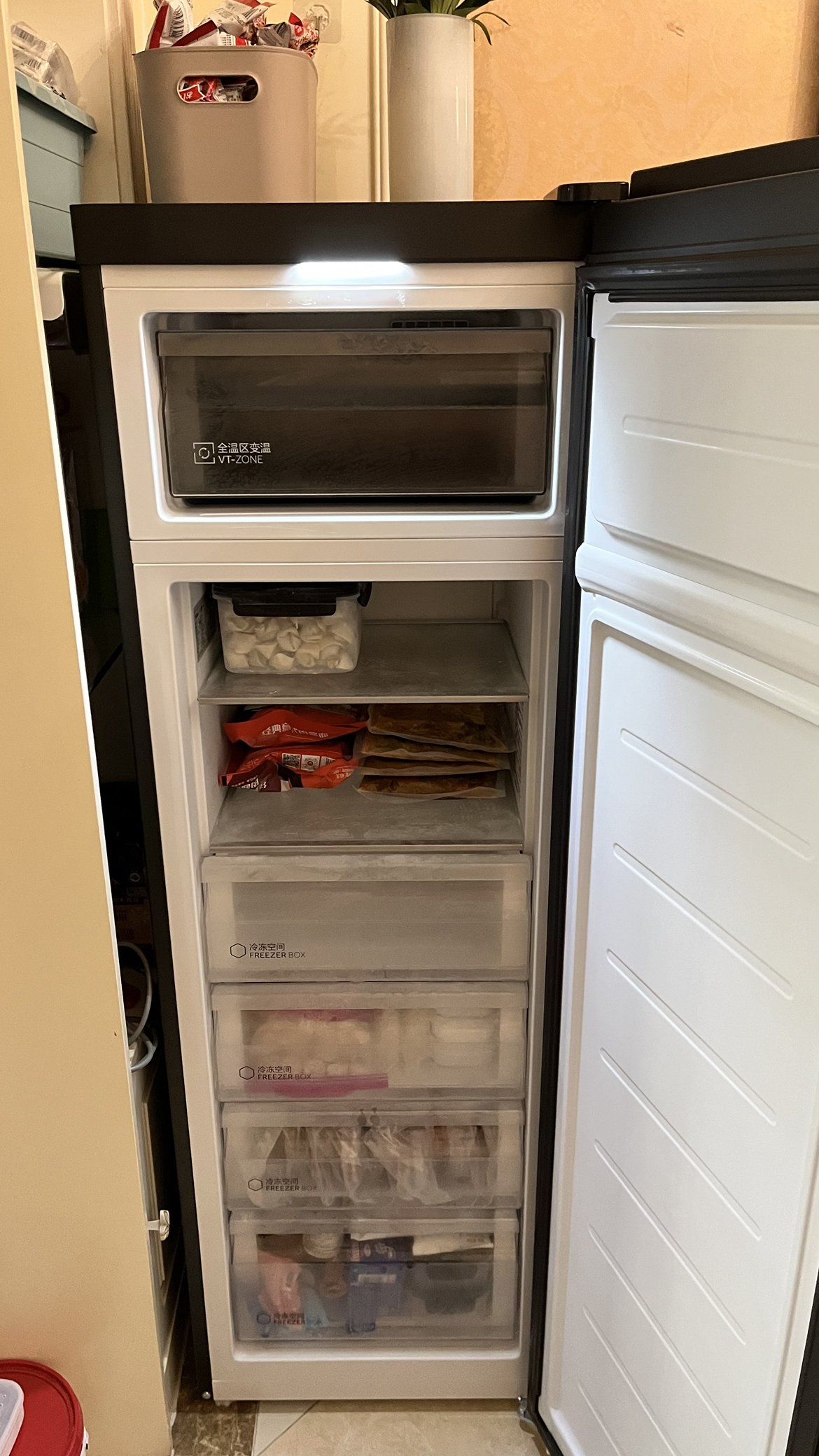 海尔(haier)立式冰柜家用 冷藏冷冻保鲜柜单门冰箱风冷无霜母婴母乳