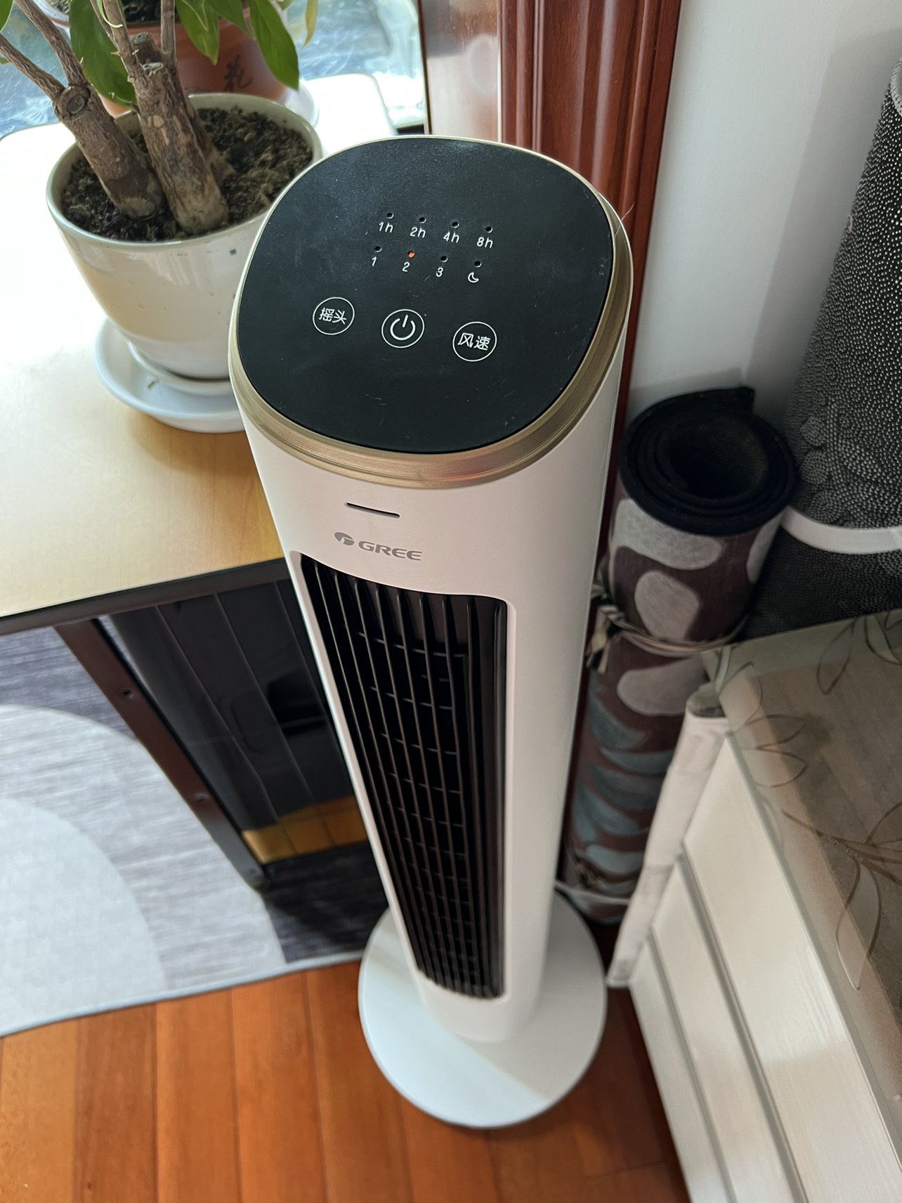 格力(gree)塔扇fl-08x62bg家用低噪省电塔式大风量电风扇无叶风扇智能