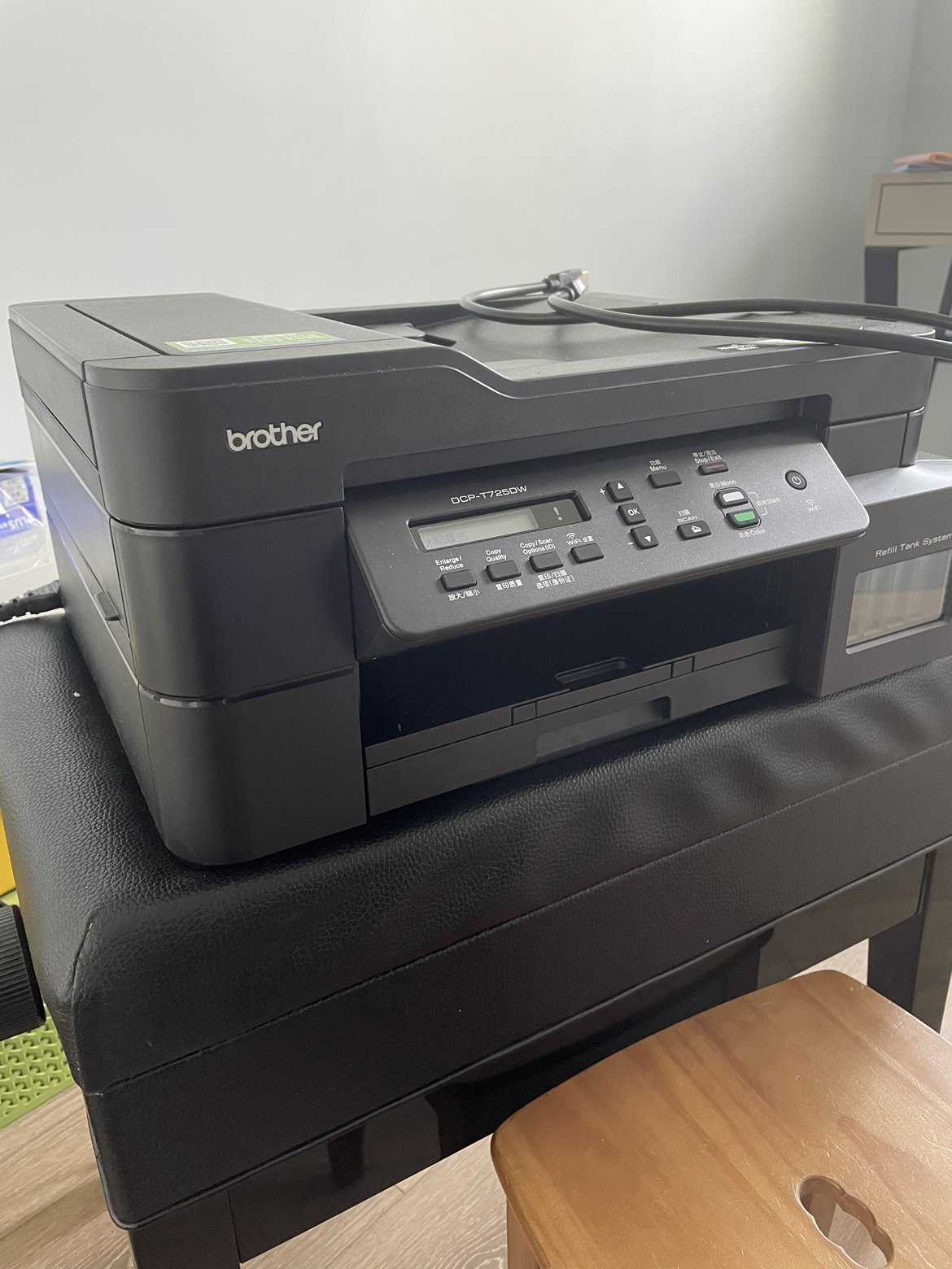 兄弟(brother)dcp-t725dw彩色喷墨连供打印机一体机t720dw墨仓式复印