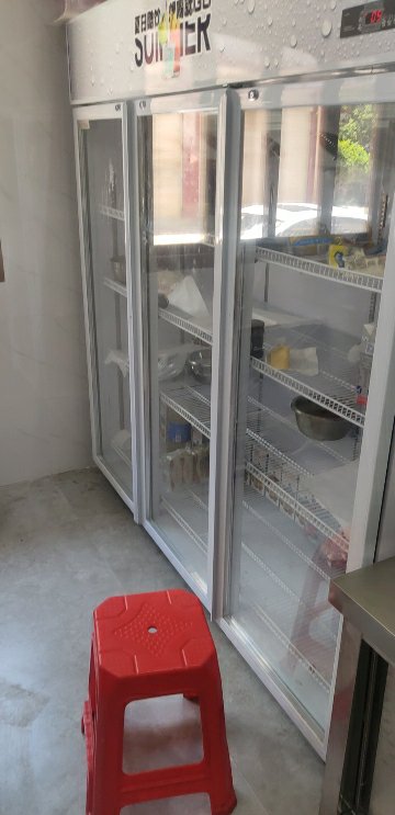 乐创饮料展示柜冷藏柜保鲜柜商用立式双开门柜冰柜大容量冰箱超市 银色-三门风冷上机组晒单图