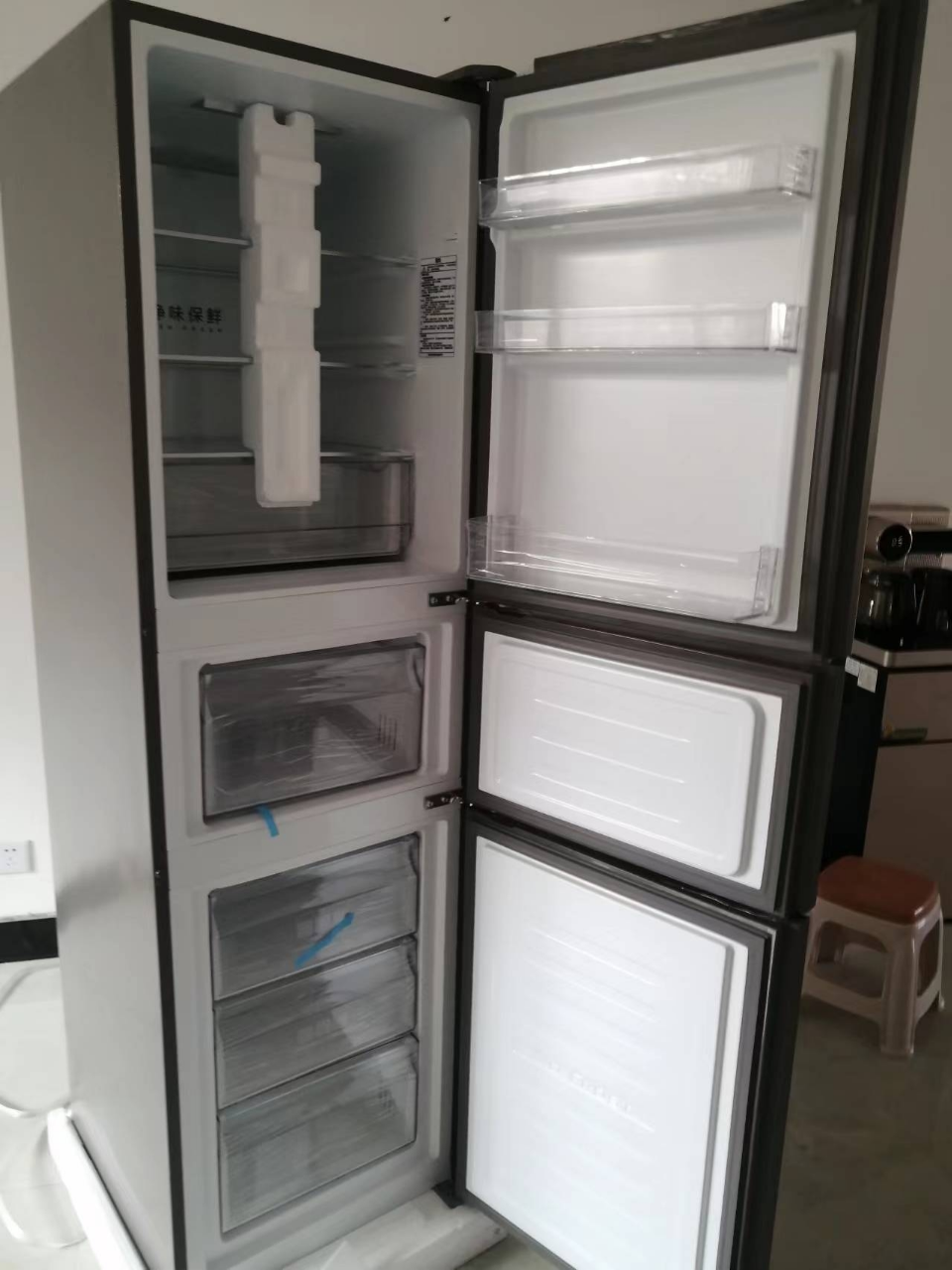 净味保鲜 三门冰箱 中门全温区变温/软冻 家用小冰箱 bcd-236wdgl晒单