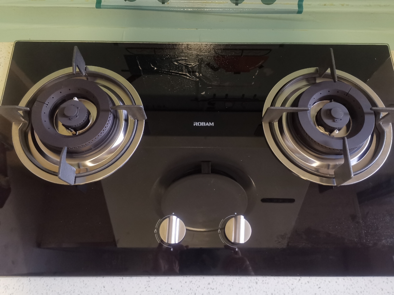 0kw大火力燃气灶具单灶 台嵌两用 黑晶钢化玻璃面板 聚中劲火jzt-30b3