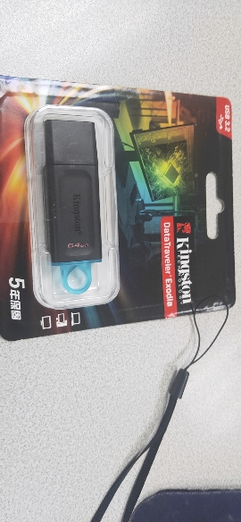 金士顿(Kingston) USB3.2 Gen 1 U盘 DTX 时尚设计 轻巧便携 防尘拔盖设计 64GB 蓝色优盘晒单图