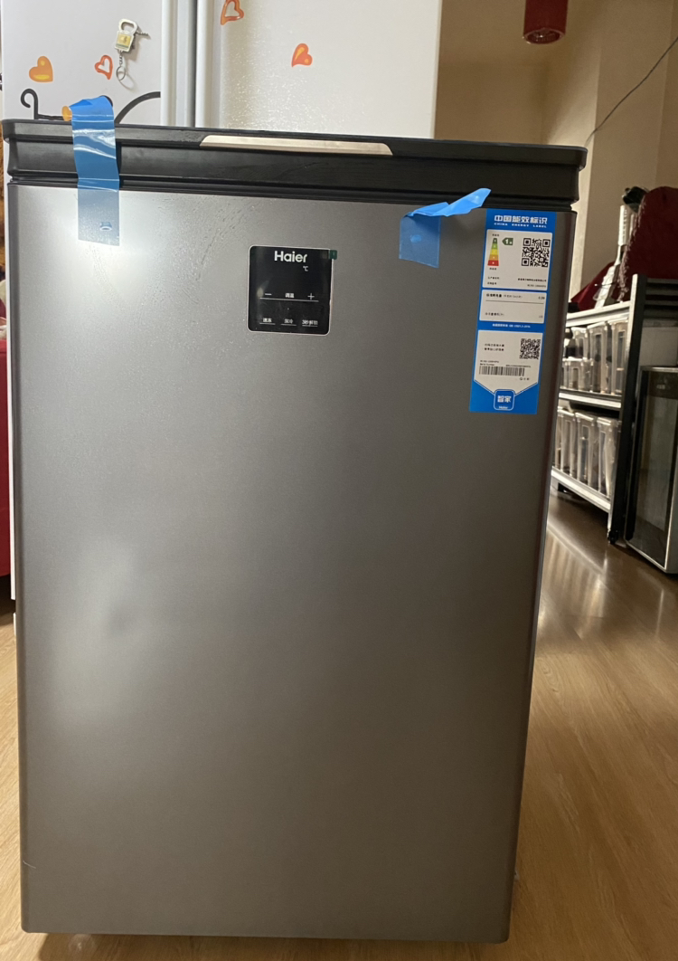 海尔(haier)100升家用卧式冰柜冷柜小冰箱 减霜80% pcm内胆 深冷速冻