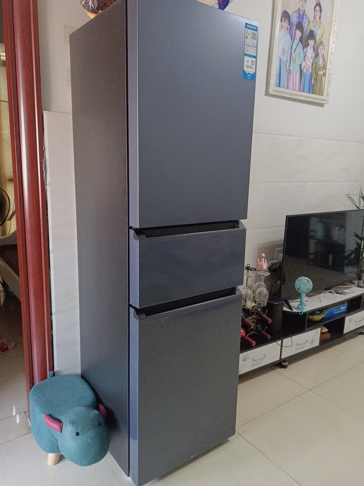 Haier海尔冰箱三门冰箱218升家用大容量小型冰箱风冷无霜独立变温空间节能低耗租房宿舍BCD-218WGHC3R9B9晒单图
