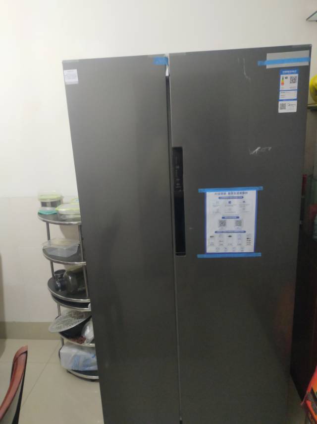 美的(Midea)606L对开门冰箱一级能效双变频净味抑菌智能WIFI风冷无霜家用大容量BCD-606WKPZM(E)晒单图