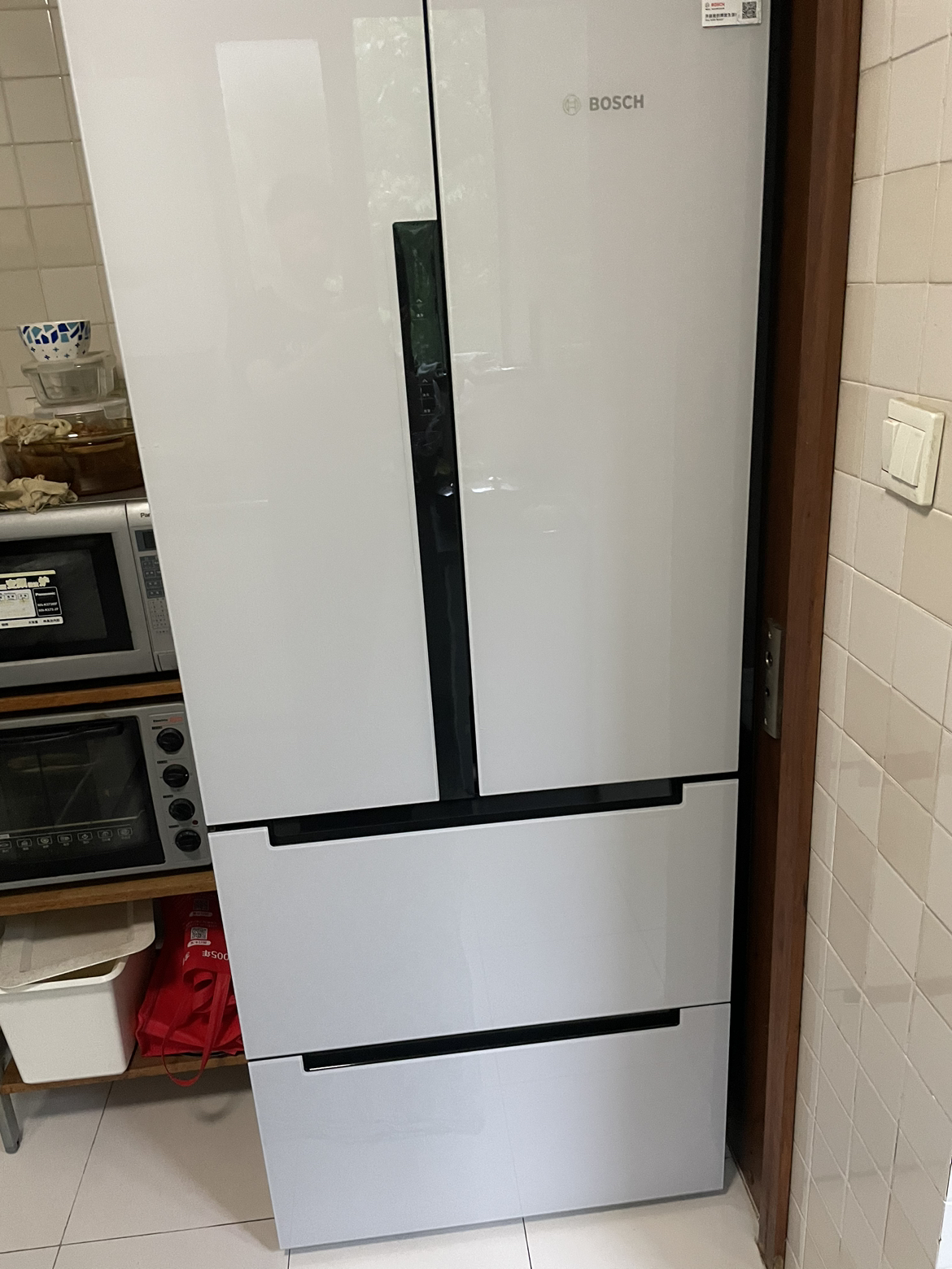 [双循环不串味]博世484升多门冰箱 家用大容量法式四门冰箱 混冷无霜 玻璃面板 KME48S20TI晒单图