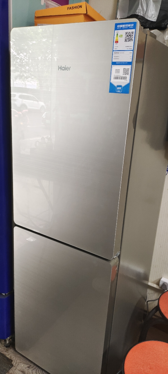 海尔/haier 190升冰箱双门 家用风冷无霜 彩晶玻璃面板 二级能效两门保鲜省电小冰箱BCD-190WDCO晒单图