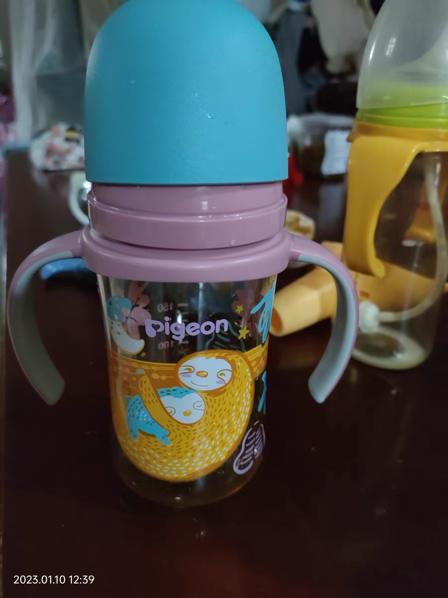 贝亲(Pigeon) 奶瓶 PPSU奶瓶 自然实感第3代奶瓶 宽口径 双把手 240ml-树懒宝宝 M号 3个月以上晒单图