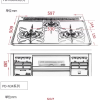 日本原装进口PALOMA/百乐满嵌入式燃气灶60cm上黑下银单面烤PD-N36S-13A天然气晒单图