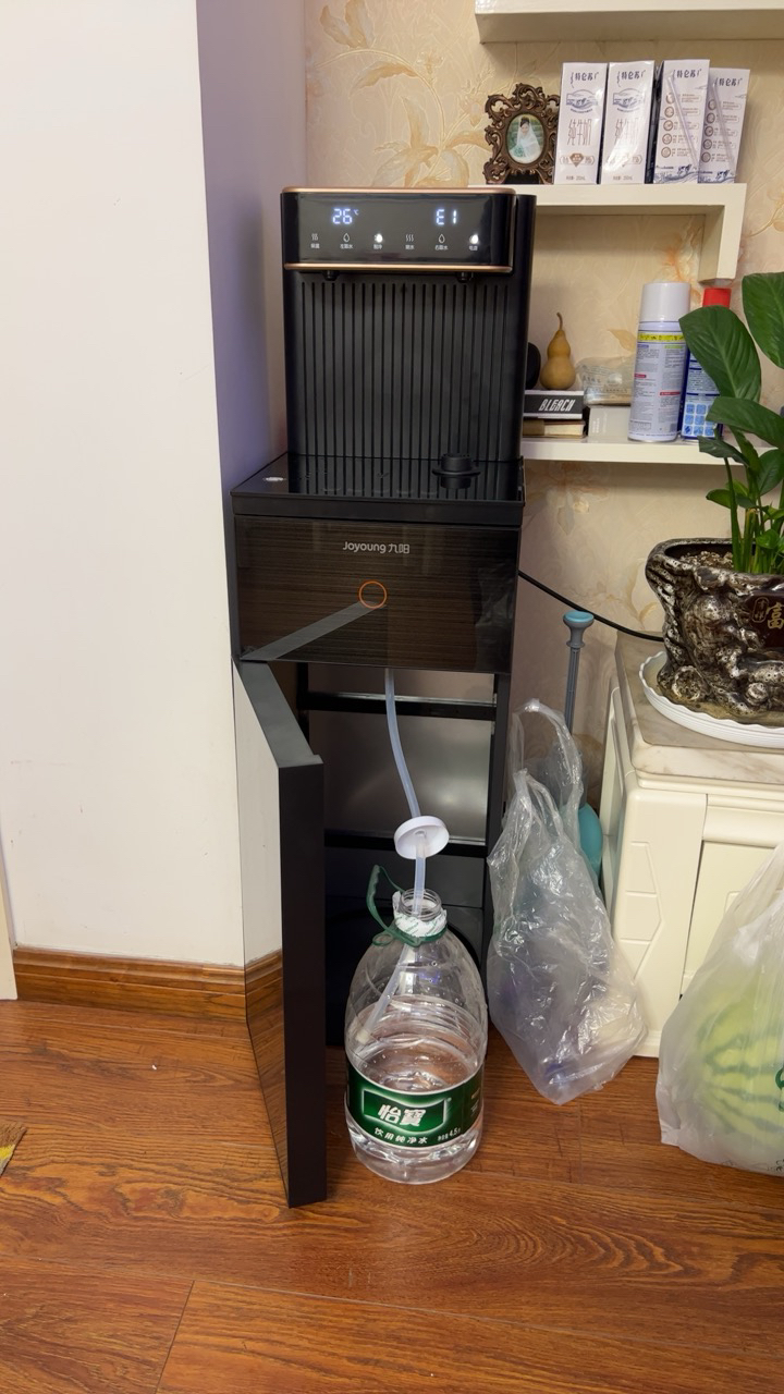 九阳(Joyoung) 茶吧机家用立式冷热下置式水桶饮水机全自动上水小型桶装水智能饮水机 [冰温热款拉丝黑]晒单图