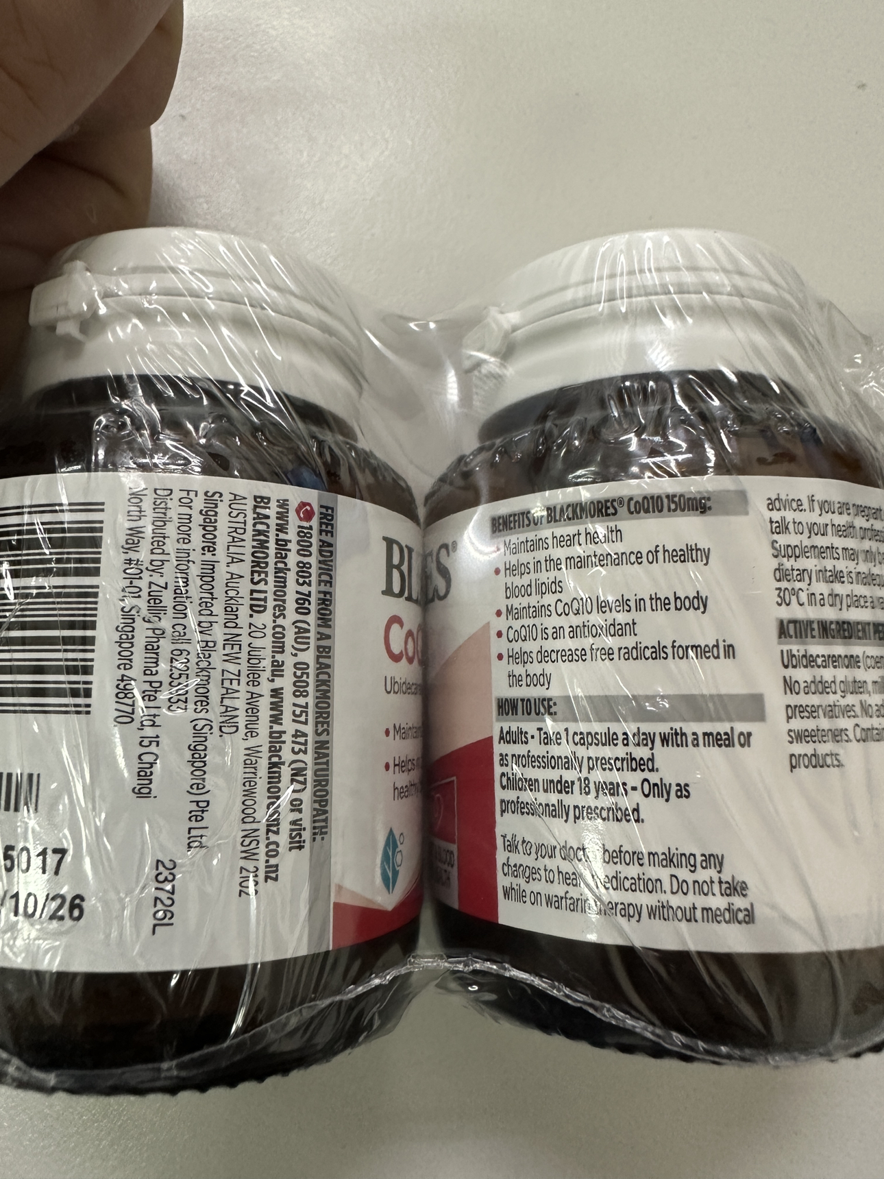 BLACKMORES 澳佳宝 高浓缩辅酶Q10 150毫克 30粒/瓶 澳洲进口 120克心脏保健品晒单图