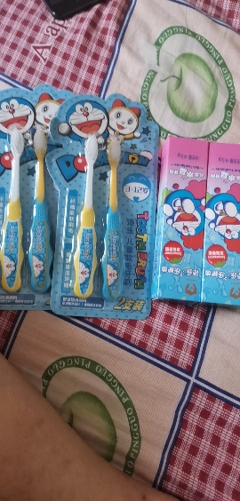 添乐儿童牙膏含氟防蛀3-12岁小学生护齿温和草莓味牙膏儿童牙刷软毛晒单图