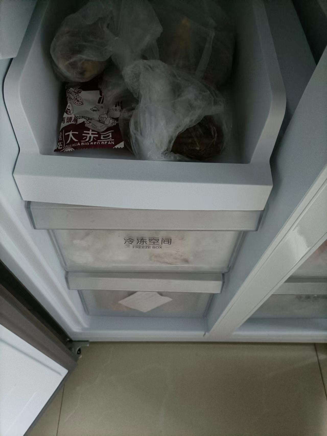 海尔(Haier)406升十字对开门超薄嵌入冰箱 彩晶面板 DEO净味养鲜 家用 BCD-406WLHTDEDSLU1晒单图