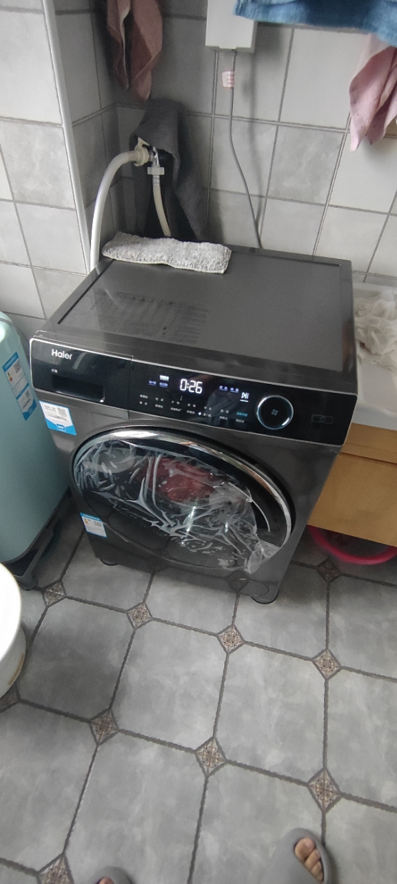 海尔(Haier) 洗衣机 10公斤 滚筒洗衣机 直驱变频 超薄 大筒径 洗烘一体机晒单图