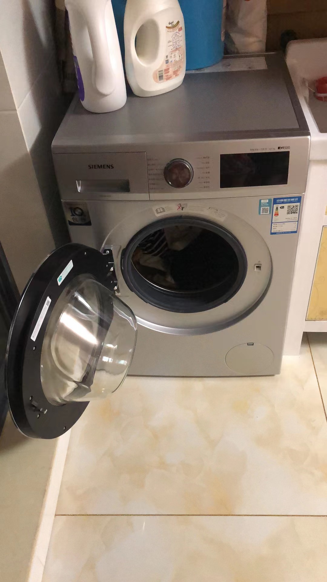 西门子(SIEMENS) 10公斤洗7公斤烘 除菌 变频 洗烘一体 滚筒洗衣机(银色) WJ45UQ180W晒单图
