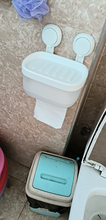 太力卫生间纸巾盒免打孔厕所抽纸防水壁挂厕纸卫生纸置物架卷纸盒晒单图
