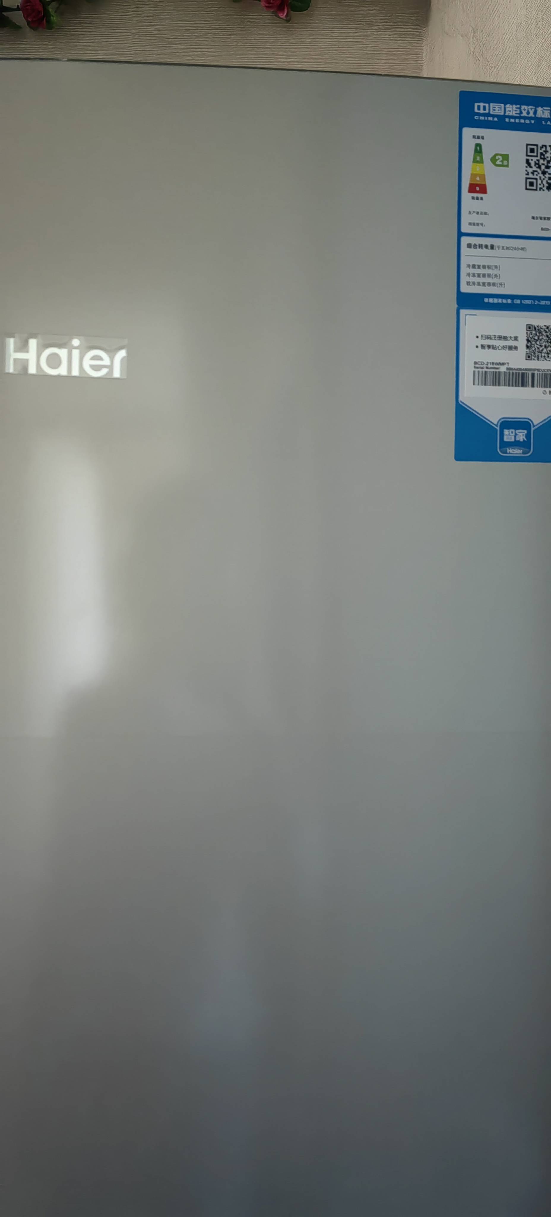 海尔(Haier)216升三门冰箱 风冷无霜 净味保鲜 低温补偿 租房小冰箱 BCD-216WMPT晒单图