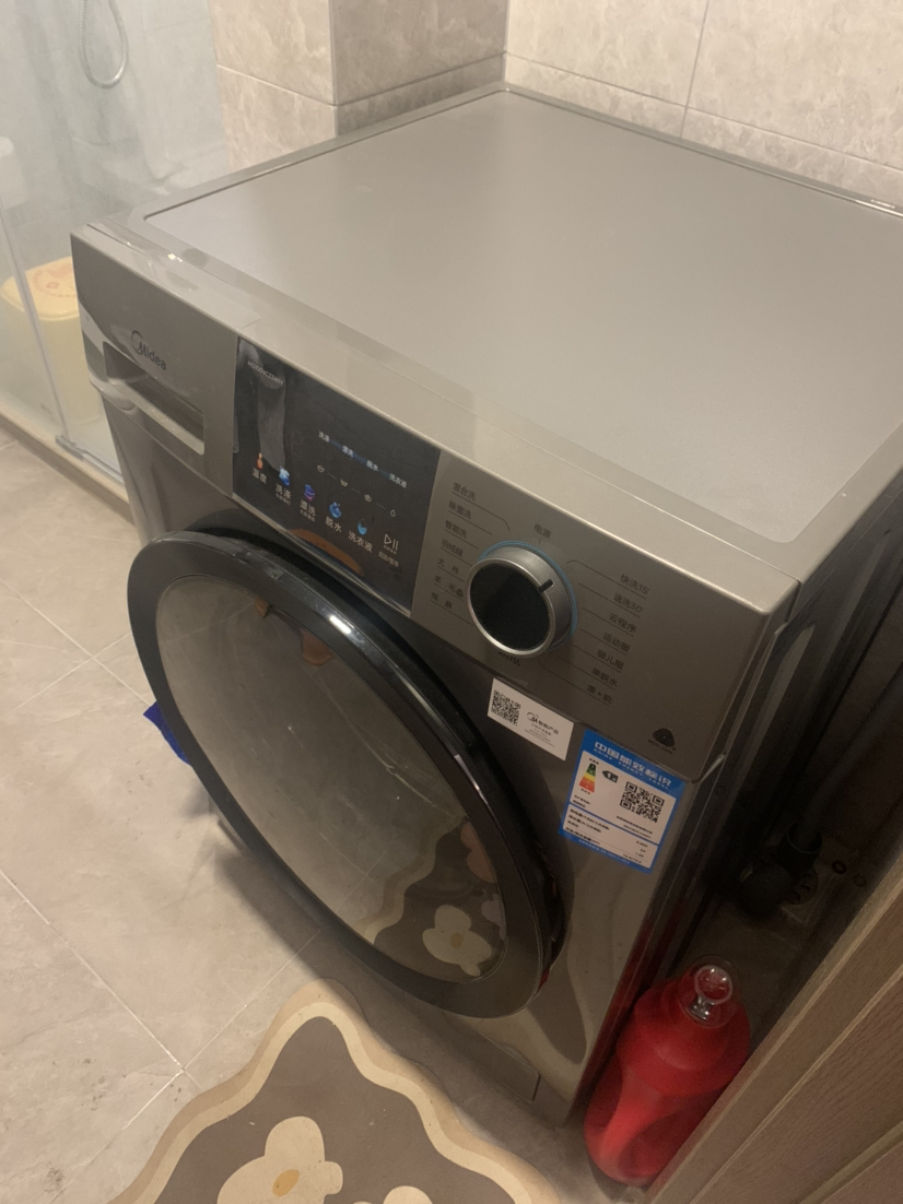 美的(Midea)滚筒洗衣机全自动 VC33炫彩智能投放除螨除菌洗高温筒自洁 简尚系列10公斤 MG100VC33WIY晒单图