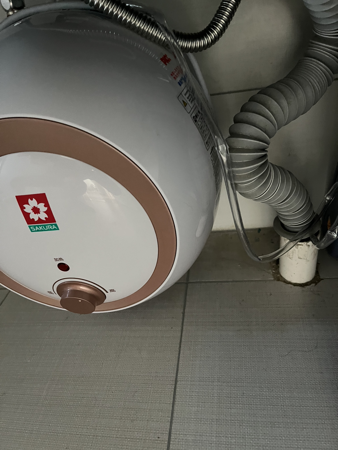 樱花(SAKURA)6.6升上出水圆形小厨宝一级能效家用厨房储水式电热水器1500W速热即开即热式热水器88ECD601晒单图