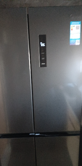 美的407升61cm超薄十字对开门四门嵌入多门电冰箱一级变频无霜净味超低音智能省电 BCD-407WSPZM(E)月夜灰晒单图