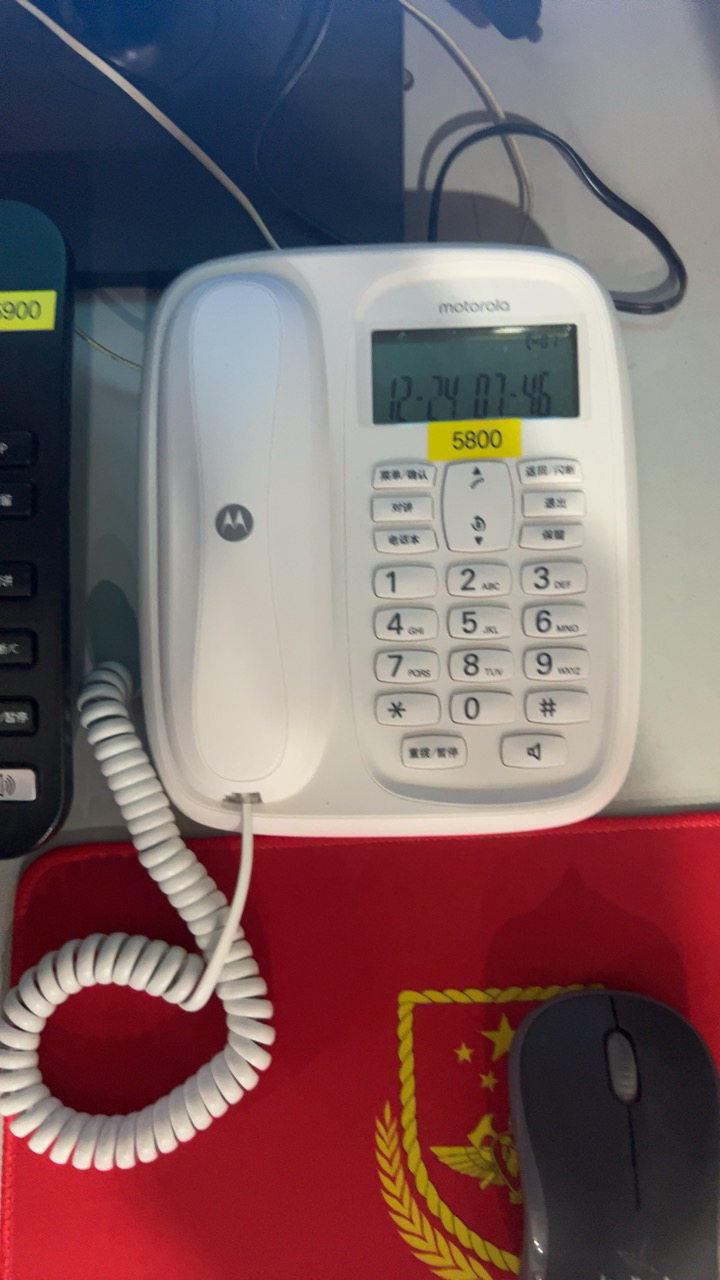 摩托罗拉(Motorola)CL101C数字无绳电话机 无线座机 子母机一拖一 办公家用 大屏幕 双清晰免提套装(白色)晒单图