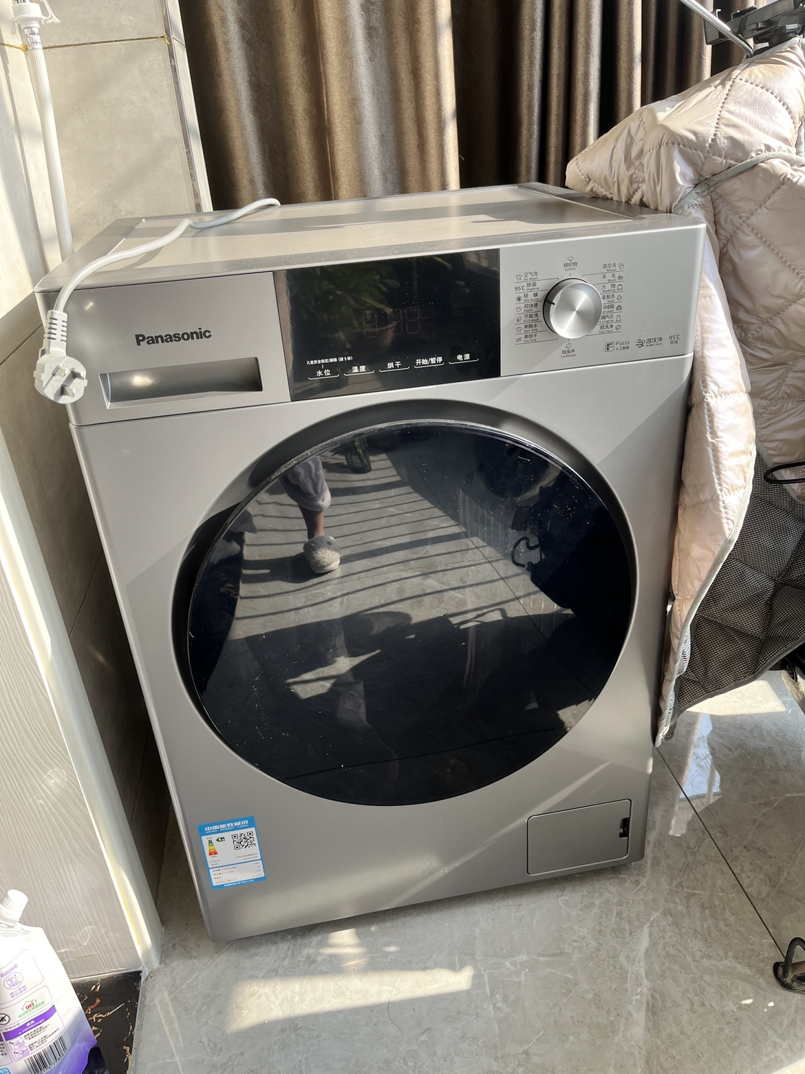 松下(Panasonic)全自动滚筒洗衣机10公斤洗烘一体 45分钟快洗烘除菌除螨 泡沫净系列 XQG100-ND1MT晒单图