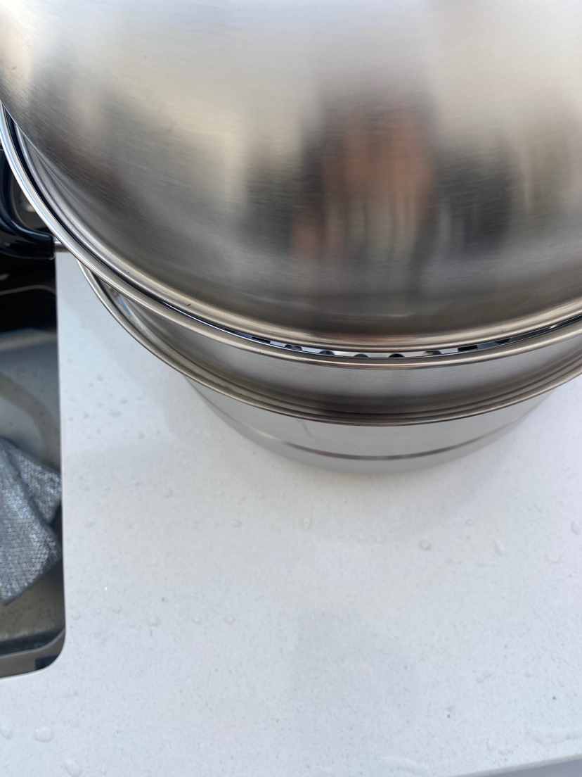 苏泊尔(SUPOR)可折叠304不锈钢汤锅双层蒸煮锅蒸笼复底家用大容量磁炉通用30cm SZ30C1 送隔热手套、碗碟夹晒单图