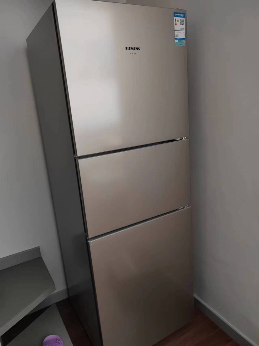 西门子 271升大容量三门冰箱家用 风冷无霜 分区保鲜 香槟金 KG28NV230C晒单图