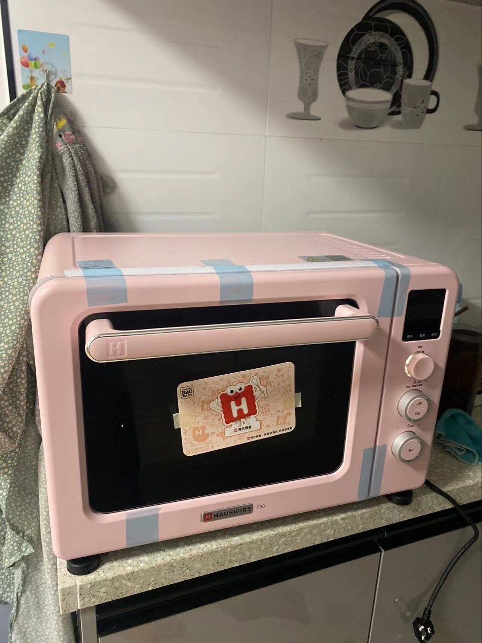 海氏C40三代电烤箱家用小型升级款高颜值仙女粉色大容量搪瓷烤箱晒单图