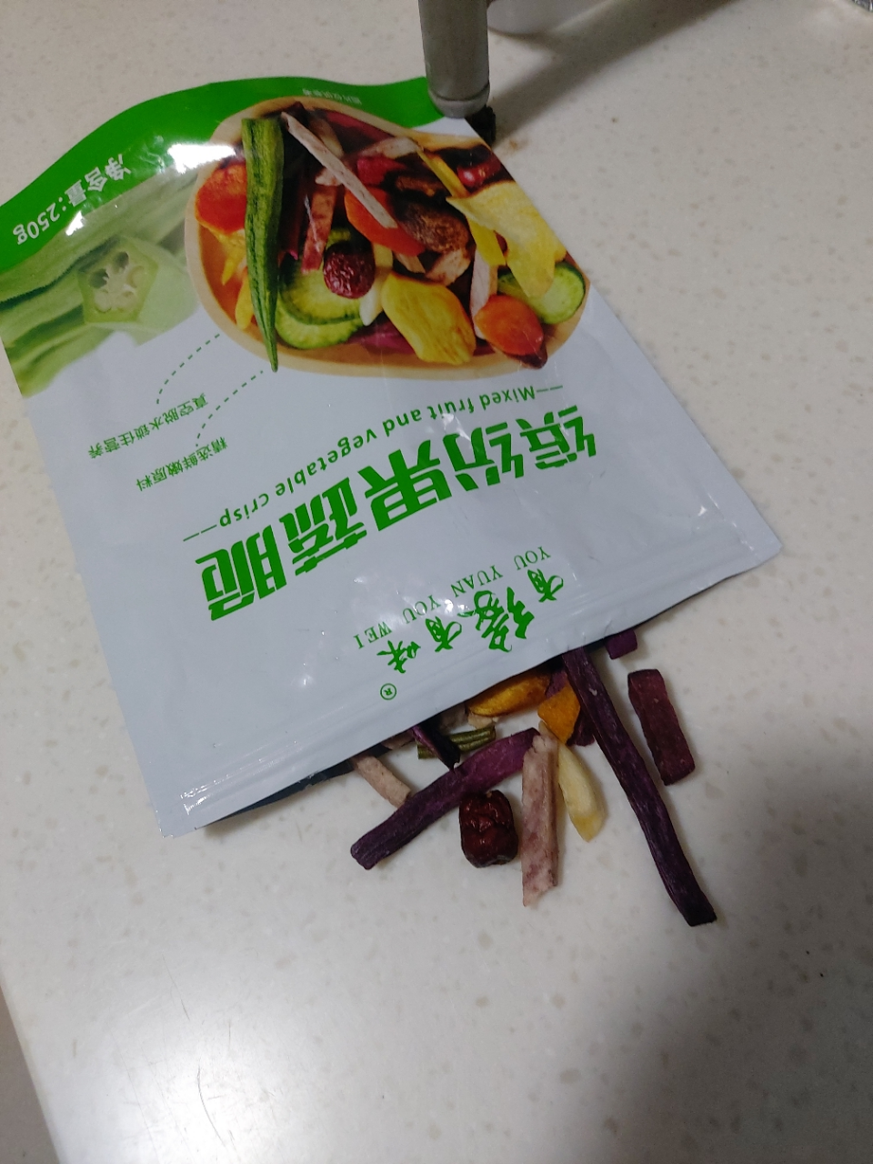 有缘有味缤纷果蔬脆250g*3袋休闲零食蔬菜干果蔬混合装儿童休闲香菇脆秋葵脆什锦水果干脆片晒单图